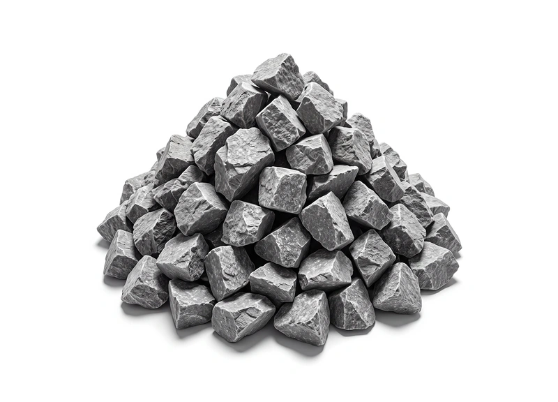 Tas de pierres concassées grises de gros calibre
