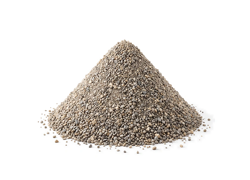 Tas de sable de concassage gris aux grains anguleux